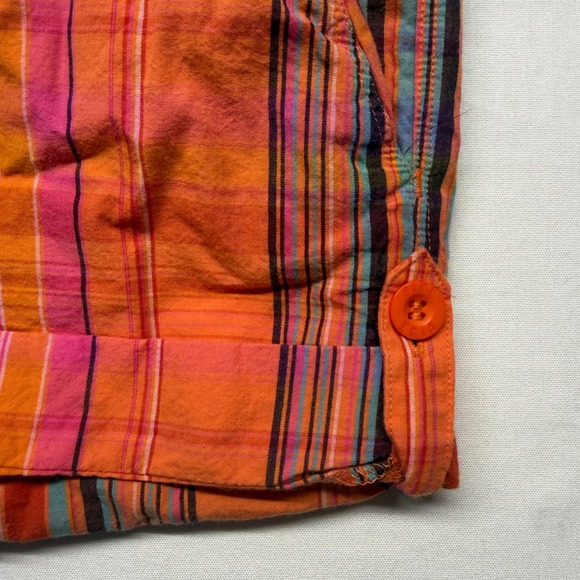 NWT PINK Victoria's Secret Striped Cotton Shorts Size 4 Orange Multicolor Preppy - Picture 3 of 8